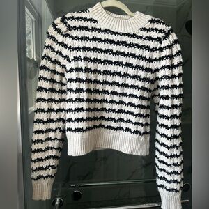 Mango Puff Sleeve Stripe Sweater
